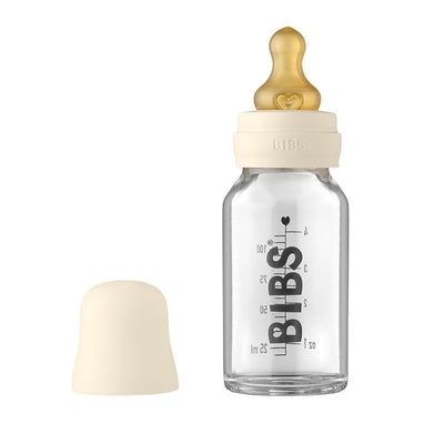 Bambinista-BIBS-Accessories-BIBS Baby Glass Bottle Complete Set 110ml Ivory - 110 ml