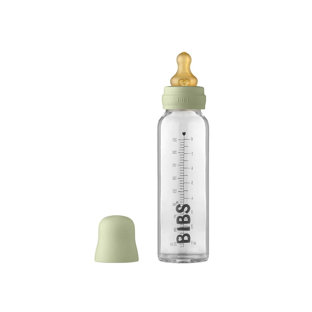 Bambinista-BIBS--BIBS Baby Glass Bottle Complete Set 225ml Sage - 225 ml