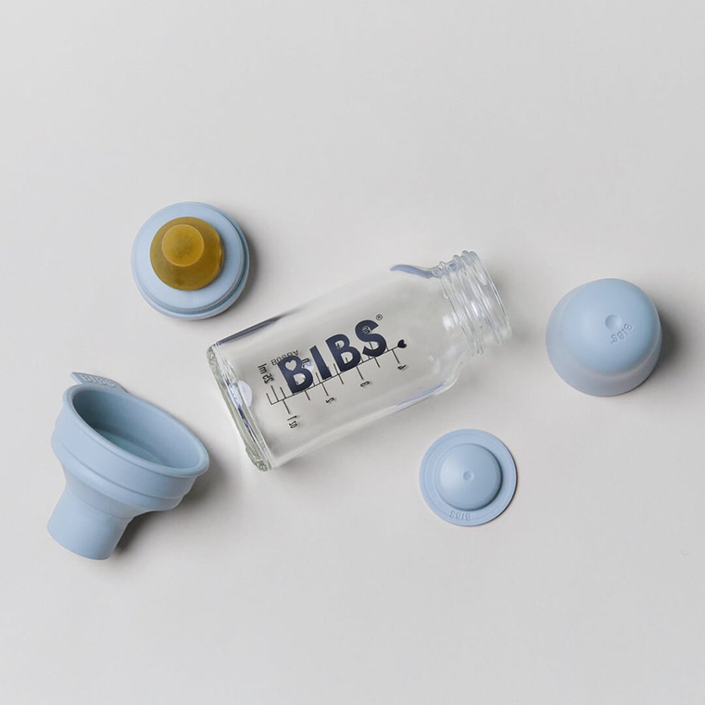 Bambinista-BIBS-Accessories-BIBS Baby Glass Bottle Complete Set Latex Iron - 110ml