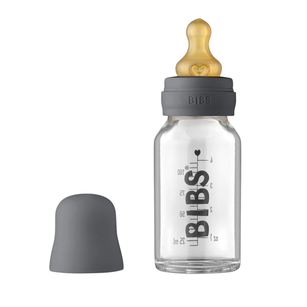 Bambinista-BIBS-Accessories-BIBS Baby Glass Bottle Complete Set Latex Iron - 110ml