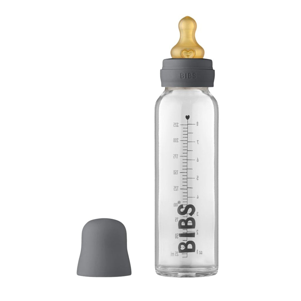 Bambinista-BIBS-Accessories-BIBS Baby Glass Bottle Complete Set Latex Iron - 225ml