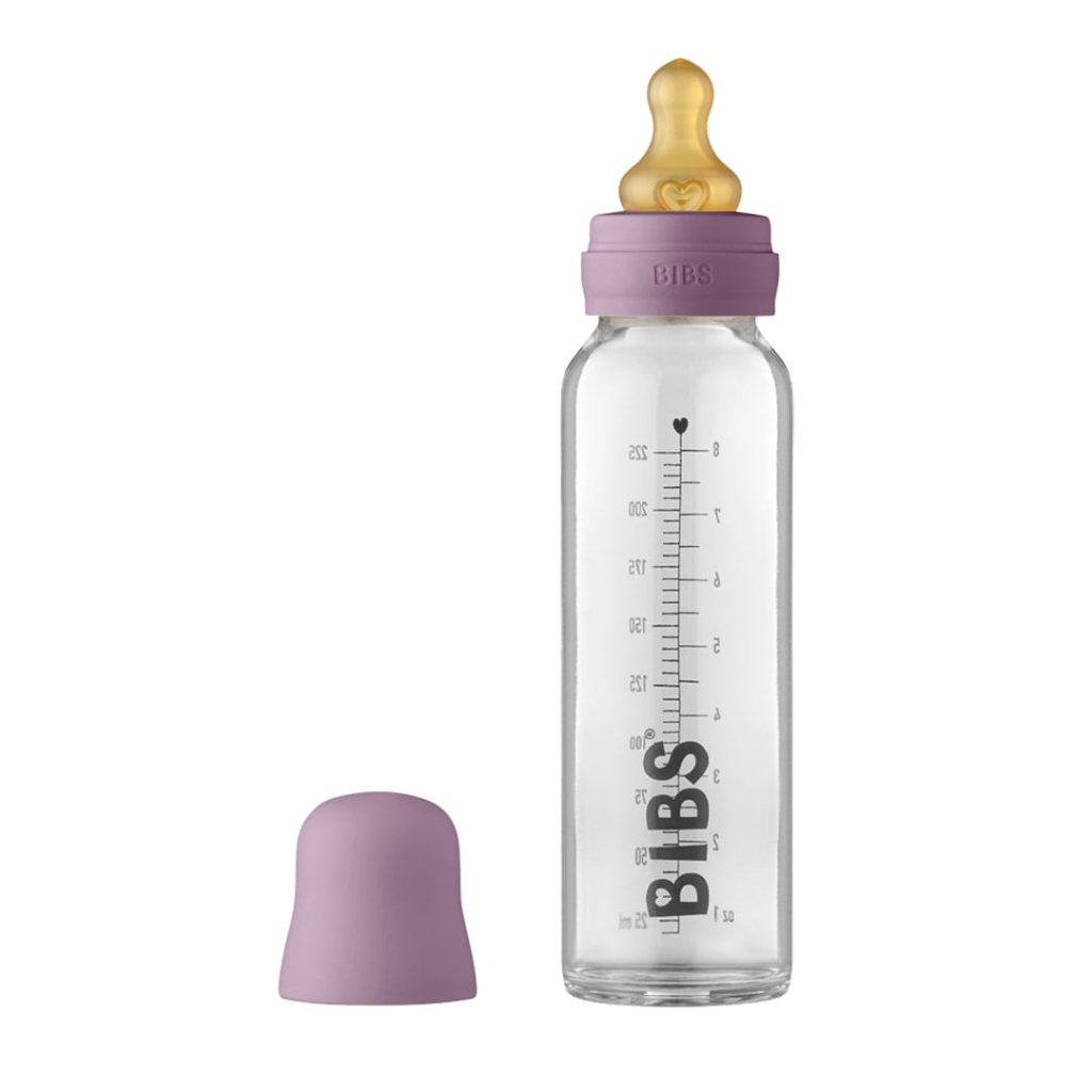 Bambinista-BIBS-Accessories-BIBS Baby Glass Bottle Complete Set Latex Mauve - 225ml