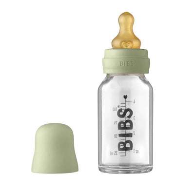 Bambinista-BIBS-Accessories-BIBS Baby Glass Bottle Complete Set Sage - 110ml