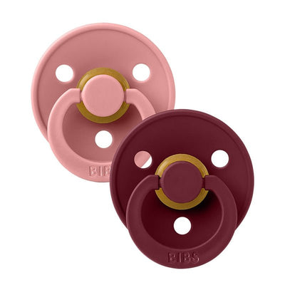 Bambinista-BIBS-Accessories-BIBS Colour 2 PACK Latex Size 1 Dusty Pink/Elderberry