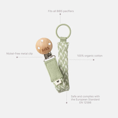 Bambinista-BIBS-Accessories-BIBS Pacifier Clip Sage/Ivory