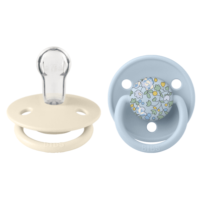 Bambinista-BIBS-Accessories-BIBS X Liberty 2 Pack De Lux Eloise Silicone One Size Baby Blue Mix