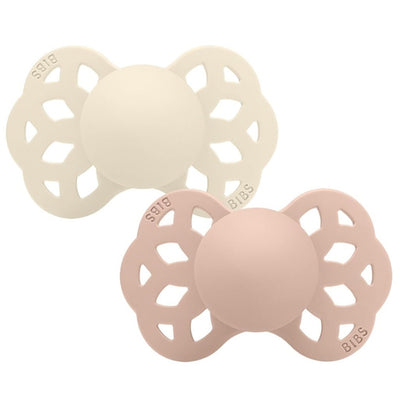 Bambinista-BIBS-Accessories-Infinity 2 PACK Ivory/Blush - Anatomical - Silicone