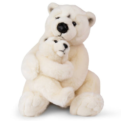 Bambinista-BON TON TOYS-Stuffed Animals-WWF Polar Bear Mother & Child 28cm