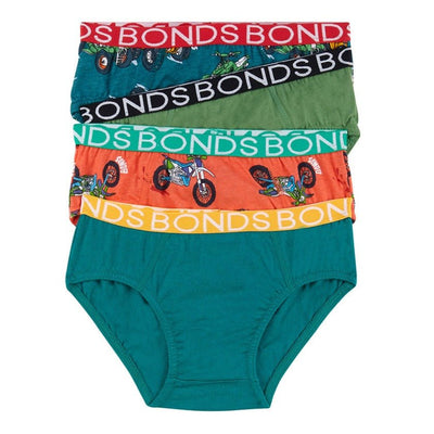 Bambinista-BONDS-Bottoms-BONDS Boys 4 Pack Brief Underwear - ATV Vehicle