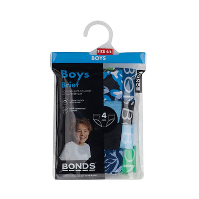 Bambinista-BONDS-Bottoms-BONDS Boys 4 Pack Brief Underwear - Chillin Floral