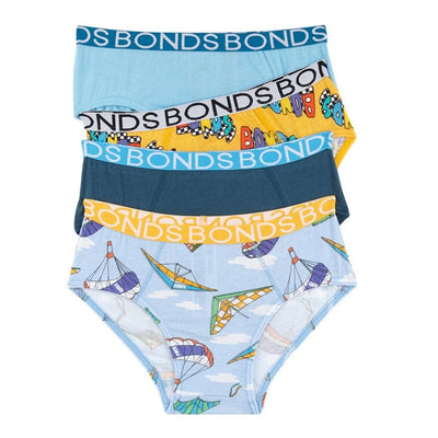 Bambinista-BONDS-Bottoms-BONDS Boys 4 Pack Brief Underwear - Sky Drifter