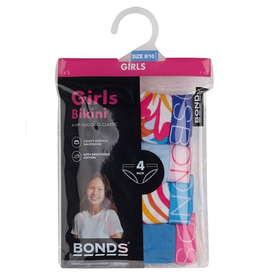 Bambinista-BONDS-Bottoms-BONDS Girls 4 Pack Bikini Underwear - Chill Out Floral