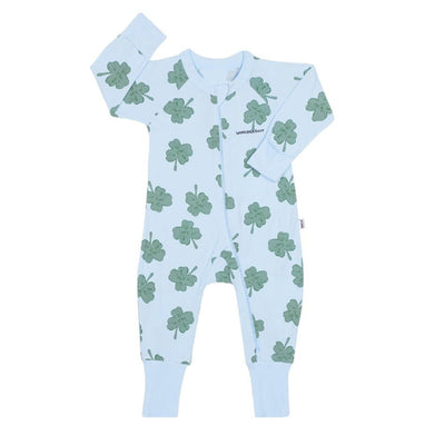 Bambinista-BONDS-Bottoms-BONDS Organic Zip Wondersuit Baby Romper - Lucky Clover