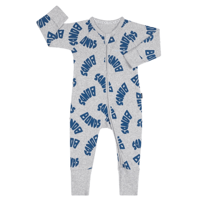 Bambinista-BONDS-Rompers-BONDS Ribbed Zip Wondersuit Baby Romper - Bonds Logo Grey