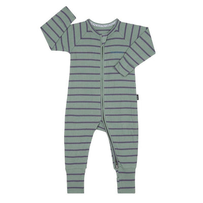 Bambinista-BONDS-Bottoms-BONDS Ribbed Zip Wondersuit Baby Romper - Misty Sage / Gloaming