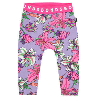 Bambinista-BONDS-Bottoms-BONDS Stretchies Legging Blooming Hibiscus Lilac