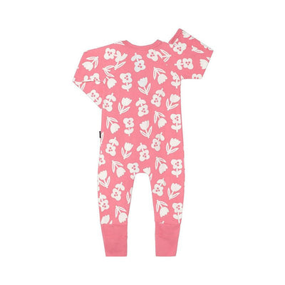 Bambinista-BONDS-Rompers-BONDS Wonderfresh Zip Wondersuit Baby Romper - Teeny Tiny Tulip Pink