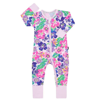 Bambinista-BONDS-Bottoms-BONDS Zip Wondersuit Baby Romper - Breathtaking Blooming Pink Peony