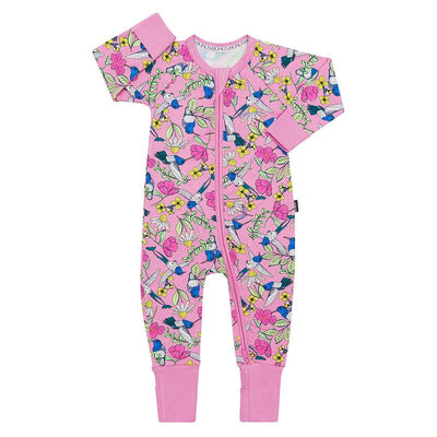 Bambinista-BONDS-Rompers-BONDS Zip Wondersuit Baby Romper Great Hummingbird Princess Bubblegum
