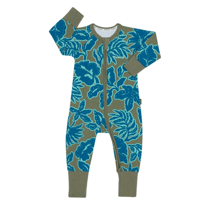 Bambinista-BONDS-Rompers-BONDS Zip Wondersuit Baby Romper - Leafy Tropical Survivor