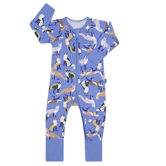 Bambinista-BONDS-Bottoms-BONDS Zip Wondersuit Baby Romper - Little Fox Sea Change Blue