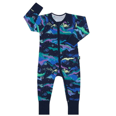 Bambinista-BONDS-Bottoms-BONDS Zip Wondersuit Baby Romper - Night Of The Northern Lights North West