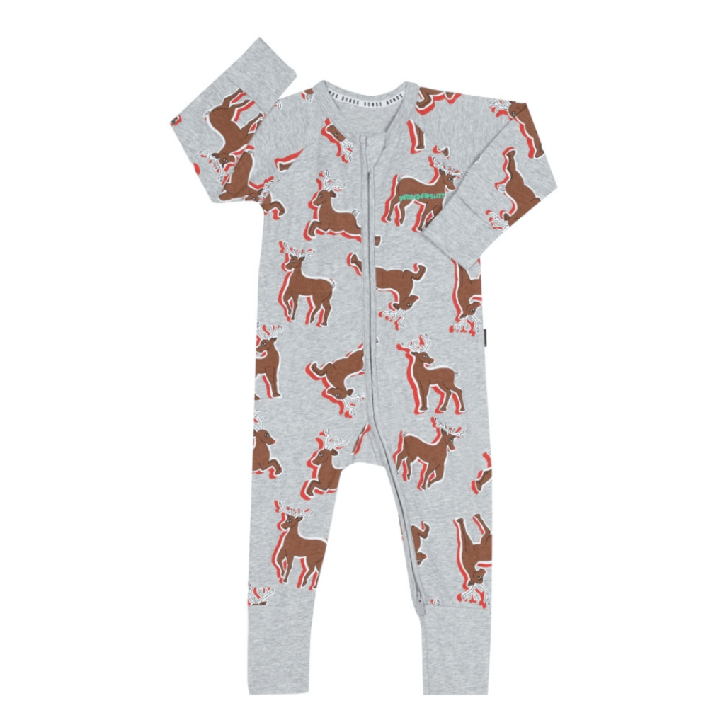 Bambinista-BONDS-Rompers-BONDS Zip Wondersuit Baby Romper - Red Nose Reindeer