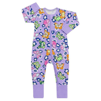 Bambinista-BONDS-Rompers-BONDS Zip Wondersuit Baby Romper Wondersuit Fly Away Cotton Lilac It