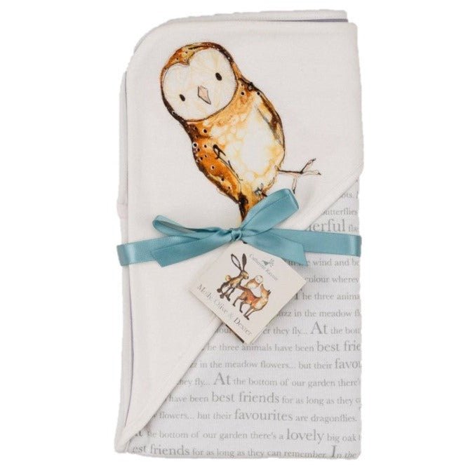 Bambinista-catherine rayner-Blankets-CATHERINE RAYNER Storytime Baby Wrap Blanket - Olive Owl