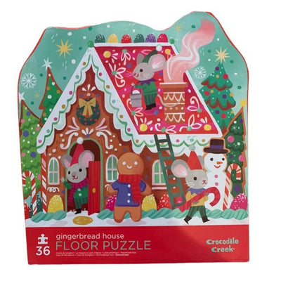 Bambinista-CROCODILE CREEK--36 pc Shaped Puzzle - Gingerbread House