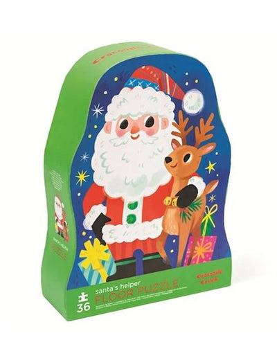 Bambinista-CROCODILE CREEK--36 pc Shaped Puzzle - Santa's Helper