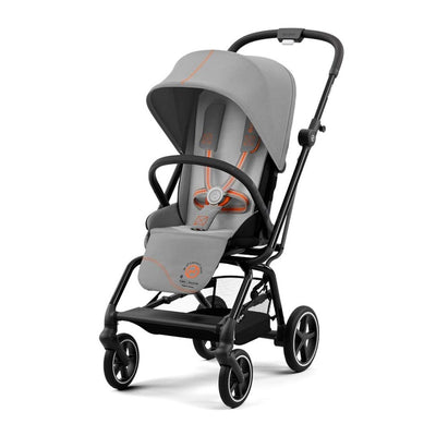 Bambinista-CYBEX-Travel-CYBAX Eezy S Twist+2 Compact Travel Pushchair - Black Leather Lava Grey (2022 New Generation)
