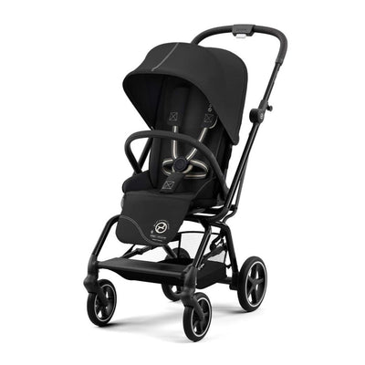 Bambinista-CYBEX-Travel-CYBAX Eezy S Twist+2 Compact Travel Pushchair - Black Leather Moon Black (2022 New Generation)