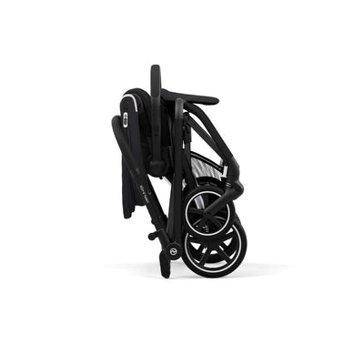 Bambinista-CYBEX-Travel-CYBAX Eezy S Twist+2 Compact Travel Pushchair - Black Leather Moon Black (2022 New Generation)