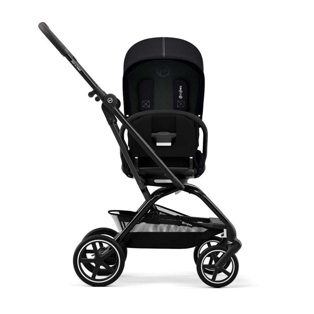 Bambinista-CYBEX-Travel-CYBAX Eezy S Twist+2 Compact Travel Pushchair - Black Leather Moon Black (2022 New Generation)