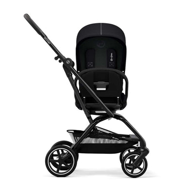 Bambinista-CYBEX-Travel-CYBAX Eezy S Twist+2 Compact Travel Pushchair - Black Leather Moon Black (2022 New Generation)