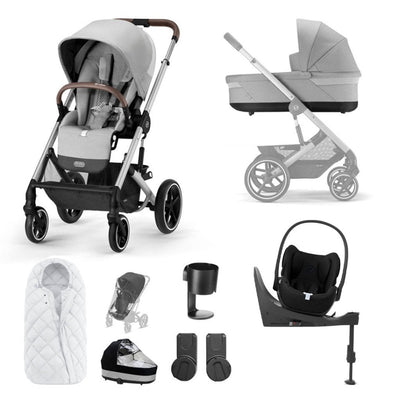 Bambinista-CYBEX-Travel-CYBEX BALIOS S Luxury Travel System with CLOUD T I-SIZE and Snogga Footmuff - Lava Grey (2023 New Generation)