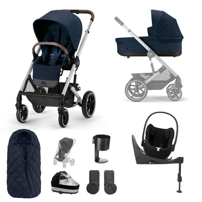 Bambinista-CYBEX-Travel-CYBEX BALIOS S Luxury Travel System with CLOUD T I-SIZE and Snogga Footmuff - Ocean Blue (2023 New Generation)