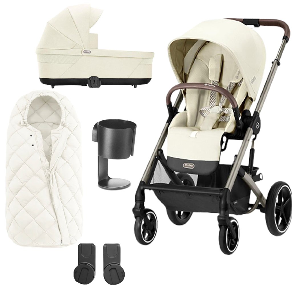 Bambinista-CYBEX-Travel-CYBEX BALIOS S Travel System (5 Piece) Essential Bundle -Seashell Beige (2023 New Generation)