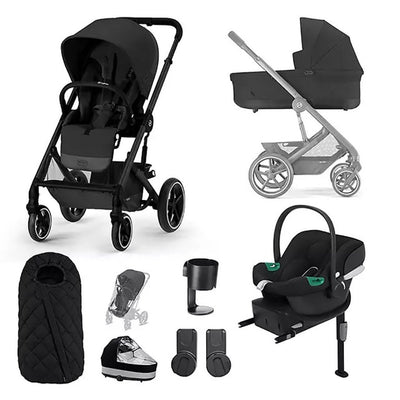 Bambinista-CYBEX-Travel-CYBEX BALIOS S Travel System (7 Piece) Comfort Bundle with ATON B2 I-SIZE - Moon Black (2023 New Generation)