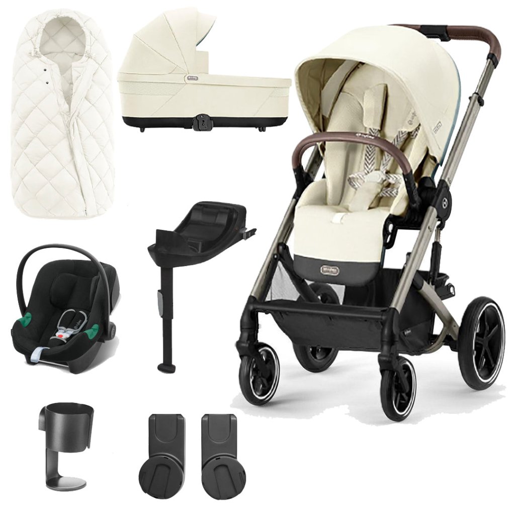 Bambinista-CYBEX-Travel-CYBEX BALIOS S Travel System (7 Piece) Comfort Bundle with ATON B2 I-SIZE -Seashell Beige (2023 New Generation)