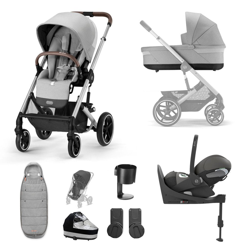 Bambinista-CYBEX-Travel-CYBEX BALIOS S Travel System (7 Piece) Luxury Bundle with CLOUD T I-SIZE - Lava Grey (2023 New Generation)