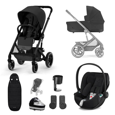 Bambinista-CYBEX-Travel-CYBEX BALIOS S Travel System (7 Piece) Luxury Bundle with CLOUD T I-SIZE - Moon Black (2023 New Generation)