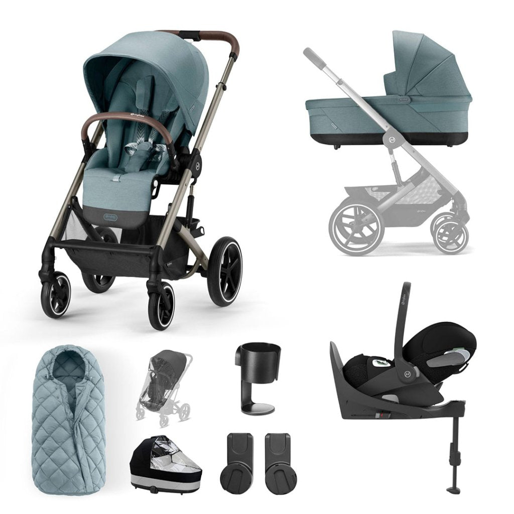 Bambinista-CYBEX-Travel-CYBEX BALIOS S Travel System (7 Piece) Luxury Bundle with CLOUD T I-SIZE -Sky Blue (2023 New Generation)