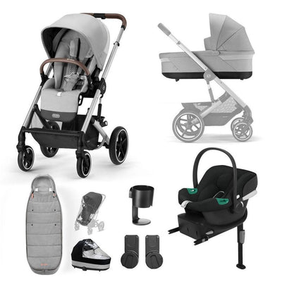 Bambinista-CYBEX-Travel-CYBEX BALIOS S Travel System Comfort Bundle with ATON B2 I-SIZE and Gold Footmuff - Lava Grey (2023 New Generation)