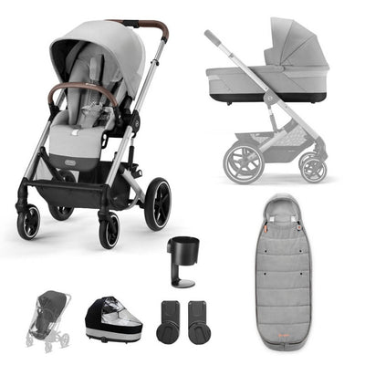 Bambinista-CYBEX-Travel-CYBEX BALIOS S Travel System Essential Bundle with Gold Footmuff - Lava Grey (2023 New Generation)