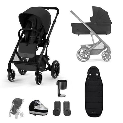Bambinista-CYBEX-Travel-CYBEX BALIOS S Travel System Essential Bundle with Gold Footmuff - Moon Black (2023 New Generation)