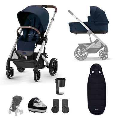 Bambinista-CYBEX-Travel-CYBEX BALIOS S Travel System Essential Bundle with Gold Footmuff - Ocean Blue (2023 New Generation)