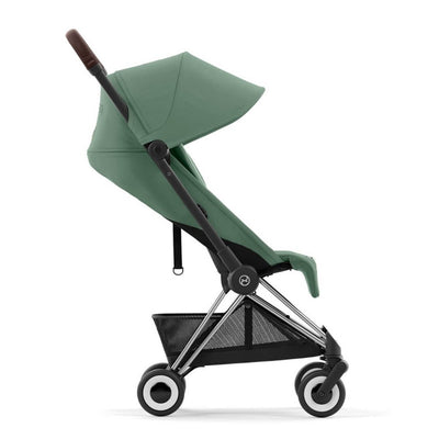 Bambinista-CYBEX-Travel-CYBEX COYA Ultra-compact Pushchair with Chrome Dark Brown Frame - Leaf Green