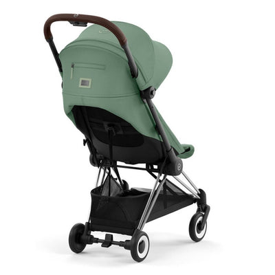 Bambinista-CYBEX-Travel-CYBEX COYA Ultra-compact Pushchair with Chrome Dark Brown Frame - Leaf Green